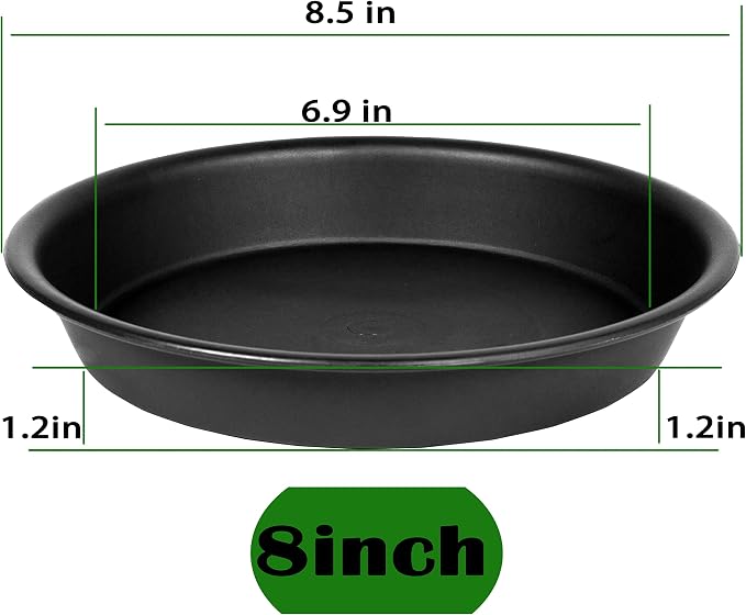 6 Pack of 8 inch Plant Saucer, Heavy Duty Plastic Plant Water Tray, Pebble Tray - Image 2