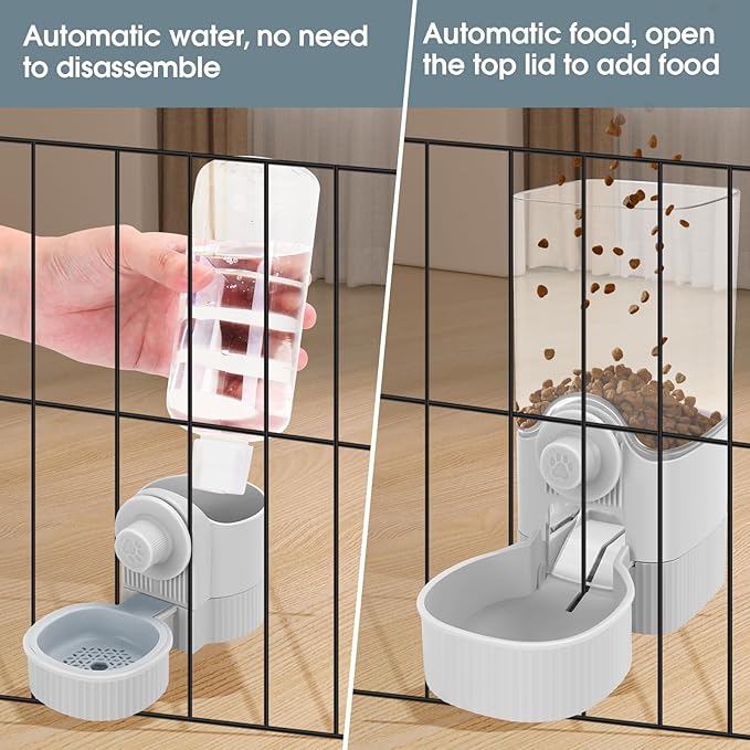 Yummy Sam Hanging Cage Automatic Small Pet Food Bowl Water Bottle Dispenser - Image 5
