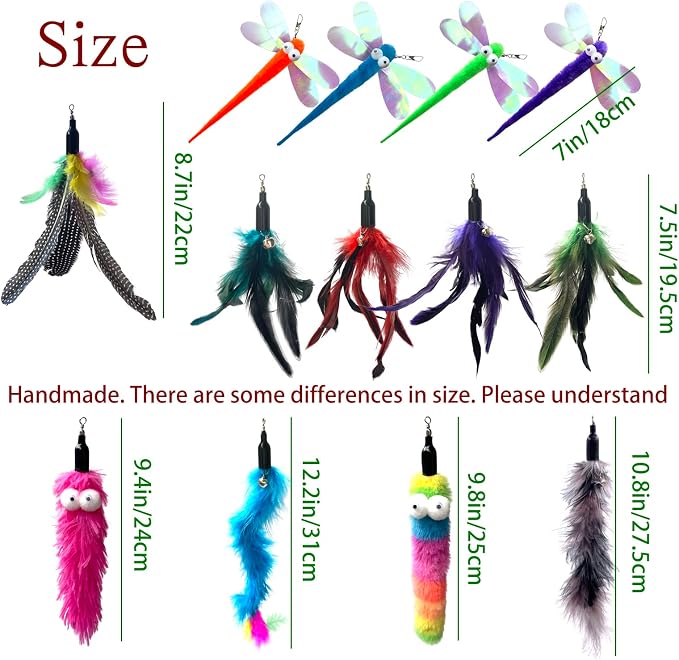 Cat Worm & Dragonfly Teaser Wand Attachments - Image 2