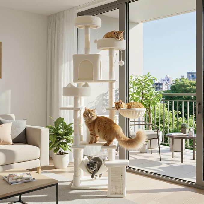 Sweetcrispy Cat Tree 75 Inch, Large Multi-Level Tall Cat Tree Tower - Image 3