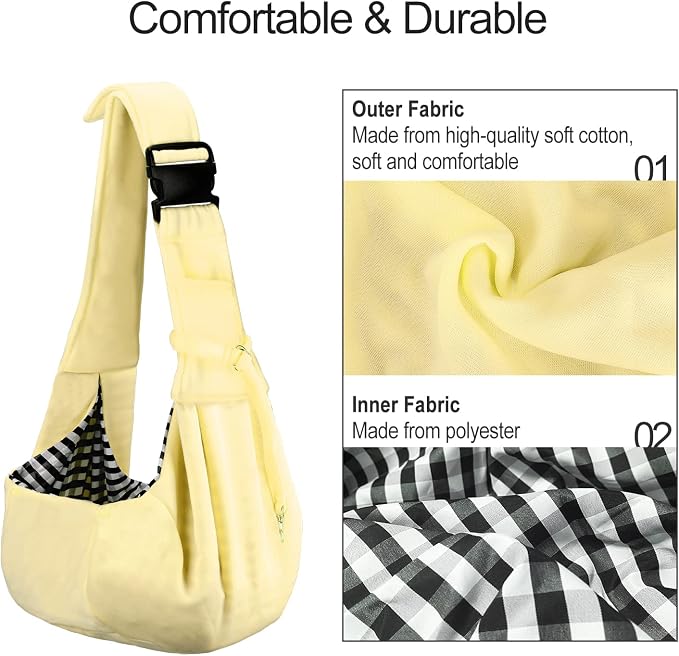 PETLOFT Reversible Dog Cat Sling Carrier, Small Dog Carrier, Adjustable Dog - Image 3