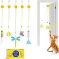 Potaroma Interactive Cat Feather Toys 5 Pcs, Cat Teaser Retractable Hanging by Potaroma
