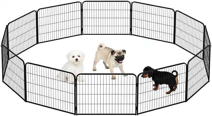 BestPet Dog Playpen 24 Inch 12 Panels Heavy Duty Metal Pet Exercise Pen Without by BestPet