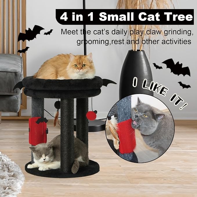 MECOOL 4in1 Small Cat Tree, Scratching Post - Image 2