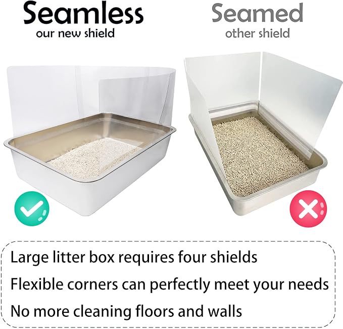 3PCS Cat Litter Box Pee Shields, Transparent Easy Clean Splash Guard - Image 5