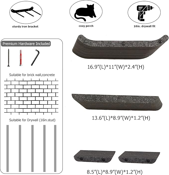 Wall Mounted Cat Shelves and Perches, Scratcher Cat Beds & Furniture - Image 4