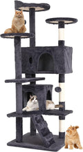 Cat Tree for Indoor Cats, Space Saving Cat Activity Center, Durable Pet Play by GINMAON