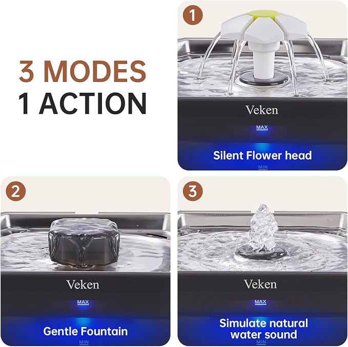 Veken Small Pet-Friendly Cat Water Fountain - Image 7
