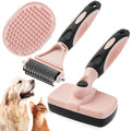 3PCS Cat & Dog Brush Set: Slicker & Deshedding Brush, Dematting Comb, and Bath by XAQMHSW