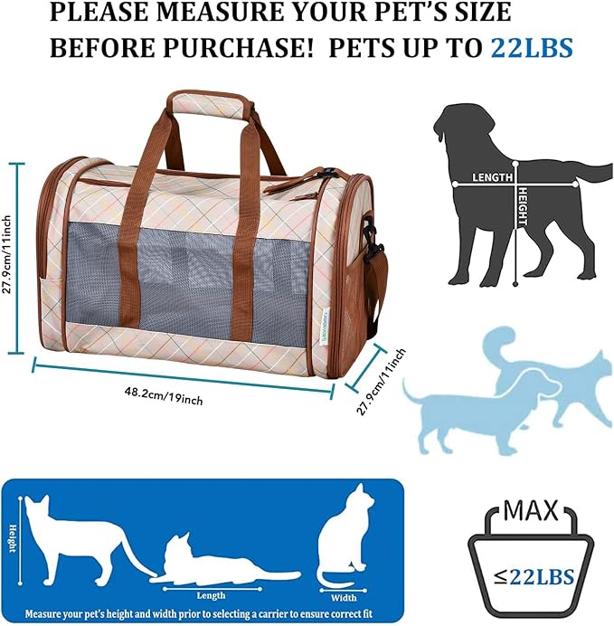 Soft-Sided Kennel Pet Carrier for Small Dogs, Airline Approved Cat Carriers Dog - Image 3