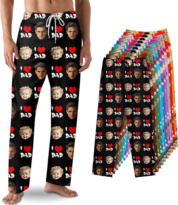 Custom Pajama Pants with Face customized PJ Pants Christmas Valentine gifts by Unknown