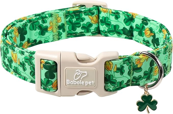 St. Patrick's Day Dog Collar for Medium Dogs by Babolepet