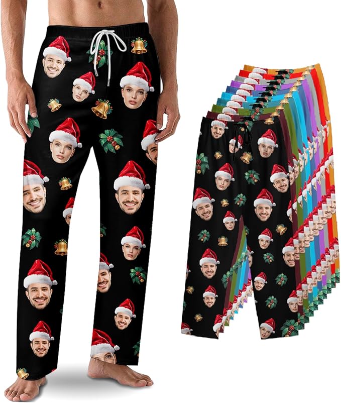 Custom Pajama Pants with Face customized PJ Pants Christmas Valentine gifts by Unknown