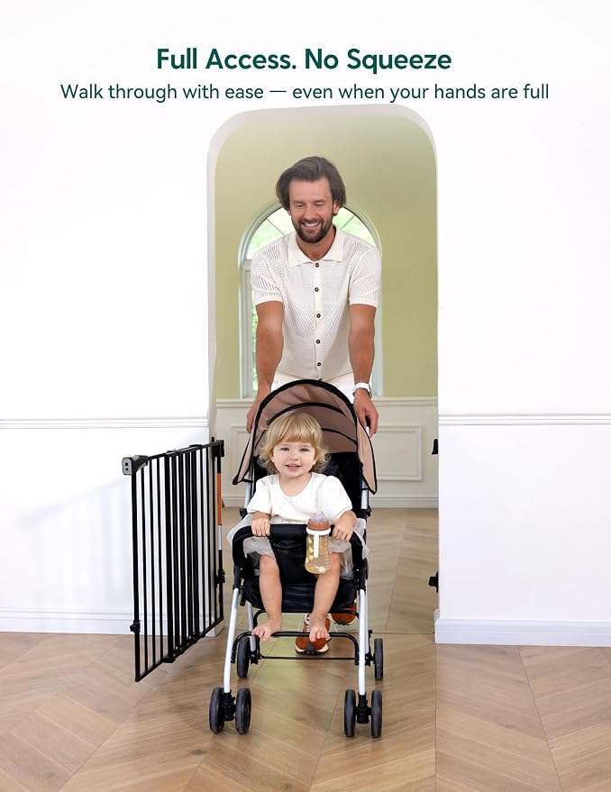 Babelio Baby Gate for Stairs, Kitchen & Doorways, No Bottom Bar| Easy Install| - Image 3