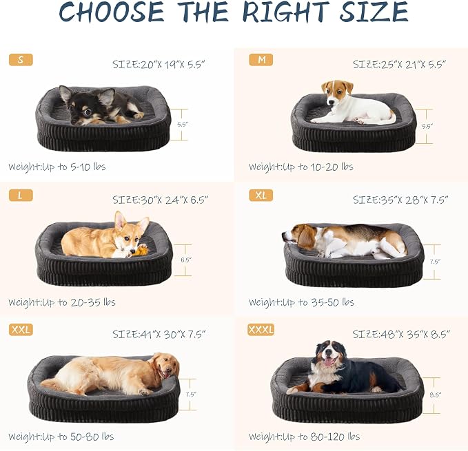 Orthopedic Dog Bed for Large Dogs Breeds, High Density Egg Crate Foam Dog Sofa - Image 5