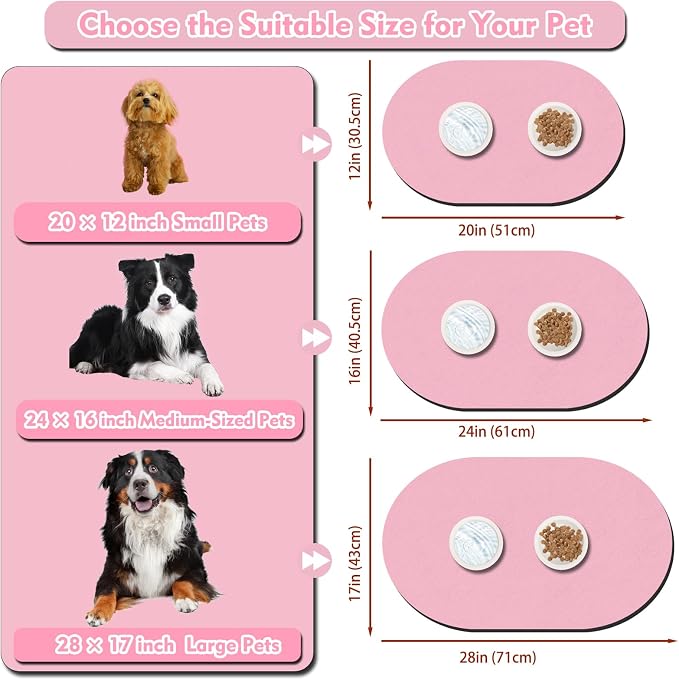 Dog Feeding Mat 24''x16'', Absorbent Pet Food Mat, No Stains Quick Dry Pet - Image 4