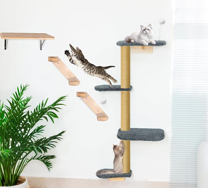 Wall Mounted Cat Wall Shelves and Climbing Tree - Image 5