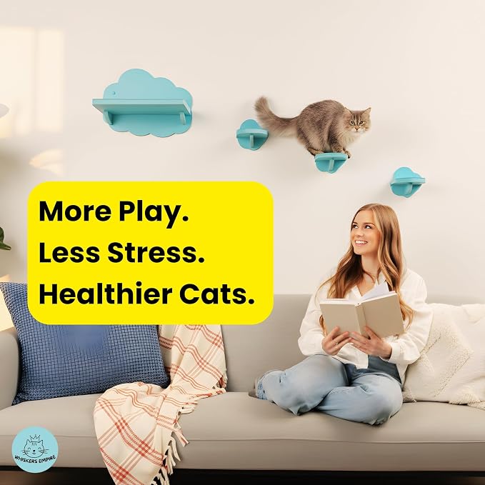 Cat Wall Shelves for Large Cats – 4-Piece Wall Mounted Cat Furniture Set - Image 2