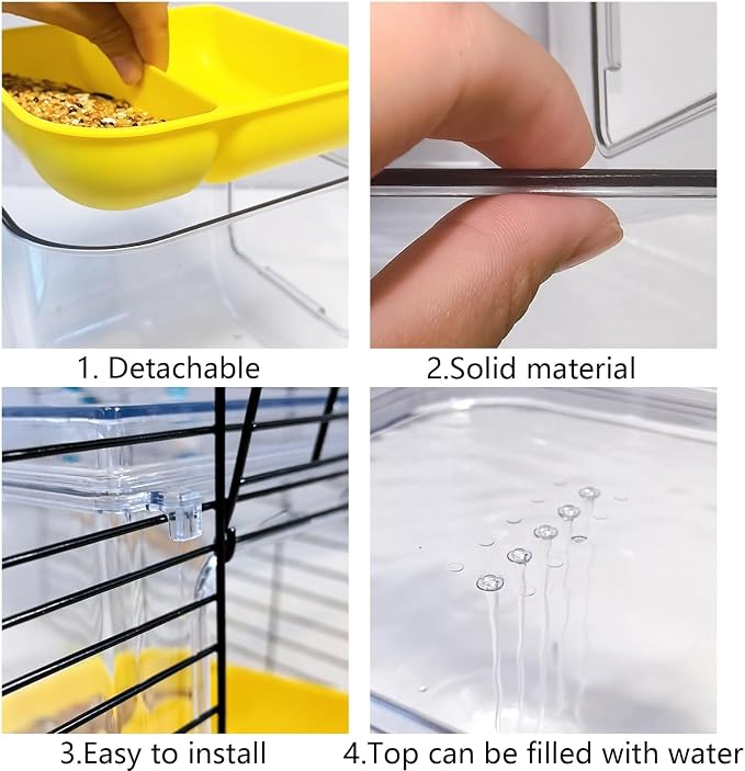 Bird Bath for Cage Bird Shower Bath Parrot Cage Feeder Cage Accessories - Image 5