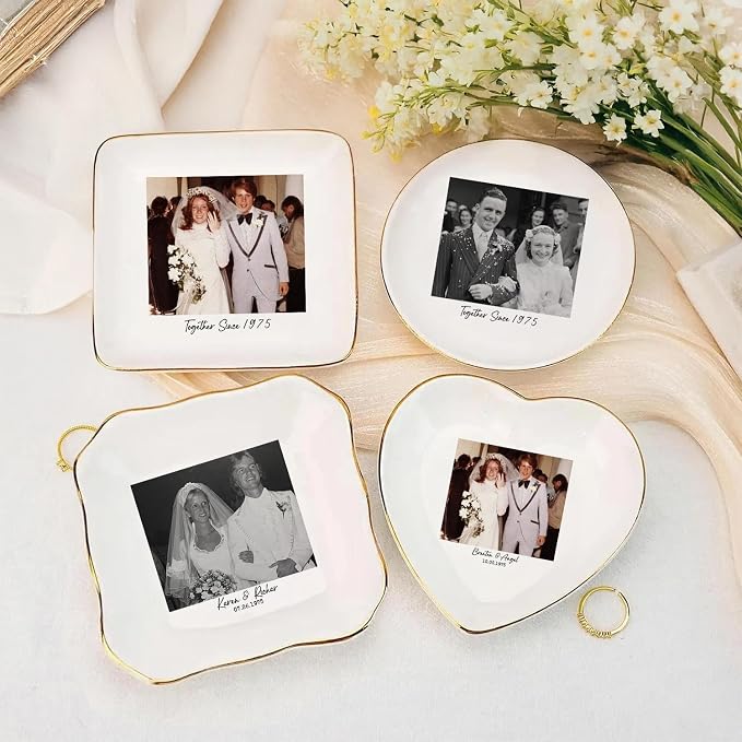 Custom Photo Ring Dish, Personalized Polaroid Picture Trinket Tray, Wedding - Image 7
