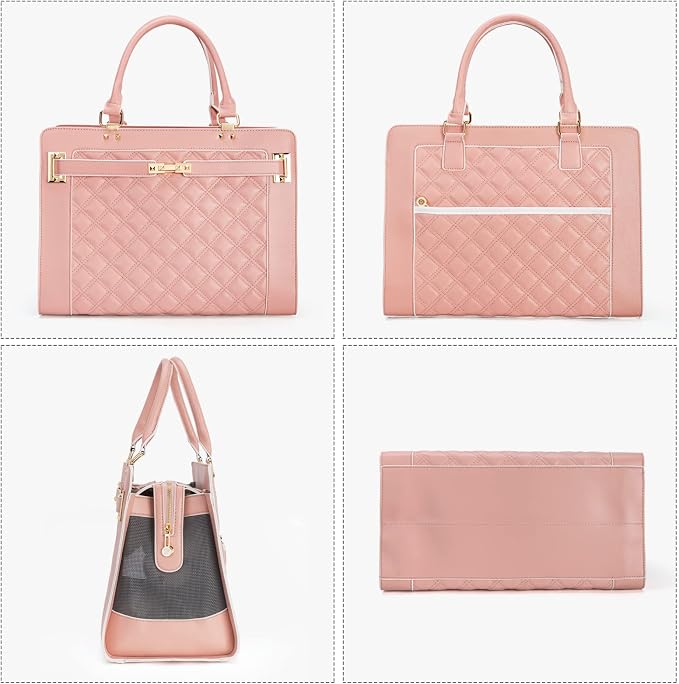 Fashion Pet Carrier Dog Cat Carrier Purse Soft-Sided Leather Handbag Pet Tote - Image 4