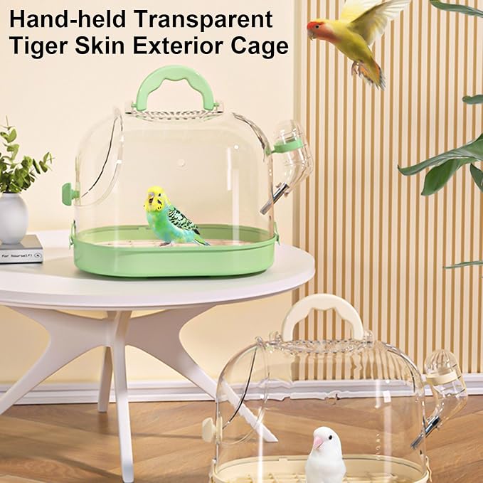 Easy to Carry Bird Cage with Watering Bottle High Ventilated Carriers Travel - Image 6