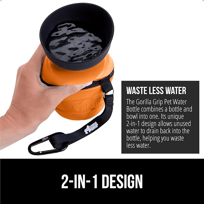 GORILLA GRIP Dog Water Bottle, Portable Water Bowl Dispenser - Image 3