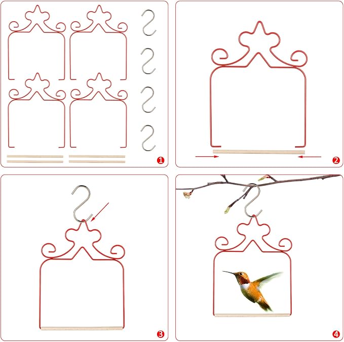 Hummingbird Swings 4 Pack, Rust Resistant Metal Frame - Image 2