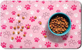 Dog Food Mat, Absorbent Water Bowl Mats Cat Pet Feeding Placemats Pink 17 * 30 by Zoeeya