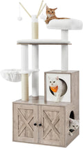 Feandrea Cat Tree with Litter Box Enclosure, 59-Inch Modern Cat Tower, 2-in-1 by FeandreabySONGMICSHOME