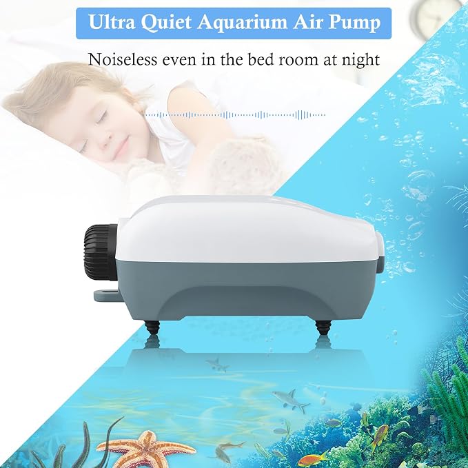 HITOP Dual Outlet Aquarium Electric Air Pump, Whisper Adjustable Fish Tank - Image 5