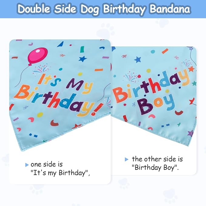 Dog Birthday Bandana Set, Dog Birthday Party Supplies, Puppy Boy Girl Birthday - Image 5