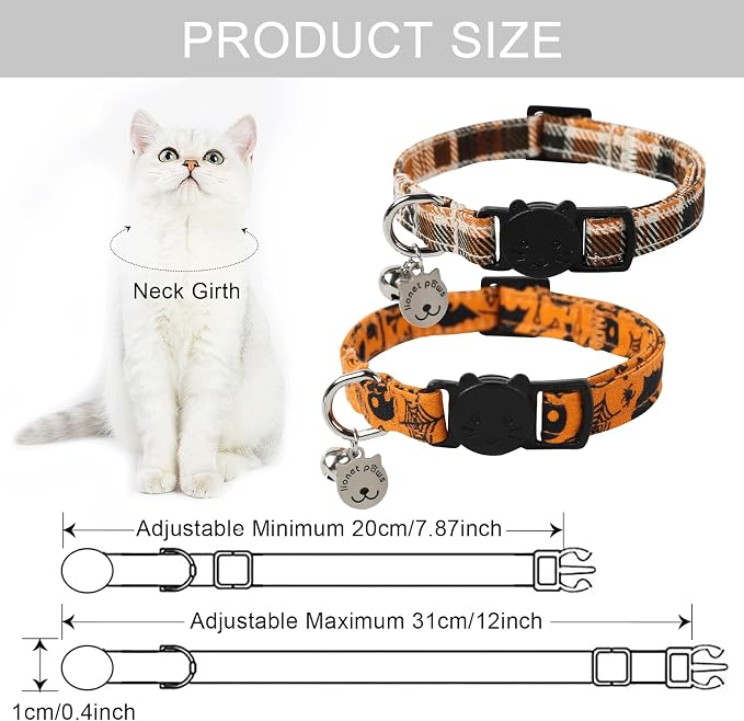 Lionet Paws 2pcs Pack Cotton Cat Collar, Breakaway Buckle - Image 5