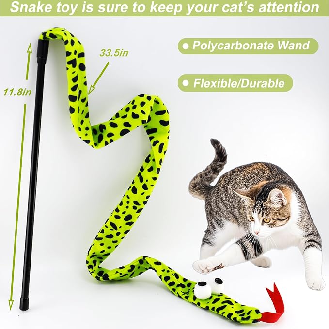Interactive Cat Toy Wand with Catnip Mouse, Cat Teaser Wand Rainbow String - Image 5