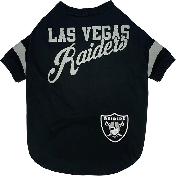 NFL Las Vegas Raiders Dog & Cat T-Shirt, Large. Football PET TEE by PETSFIRST