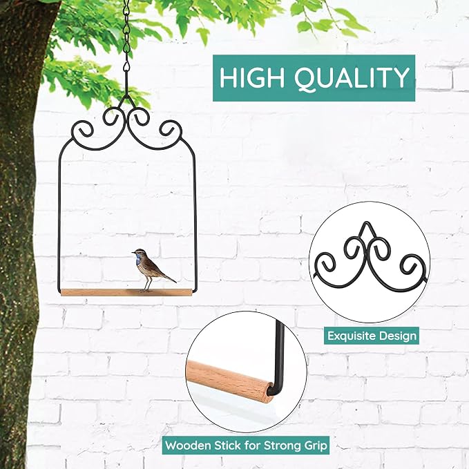 Outdoor Home-X Hummingbird Swing. Metal Frame Hummingbird Swing - Image 4