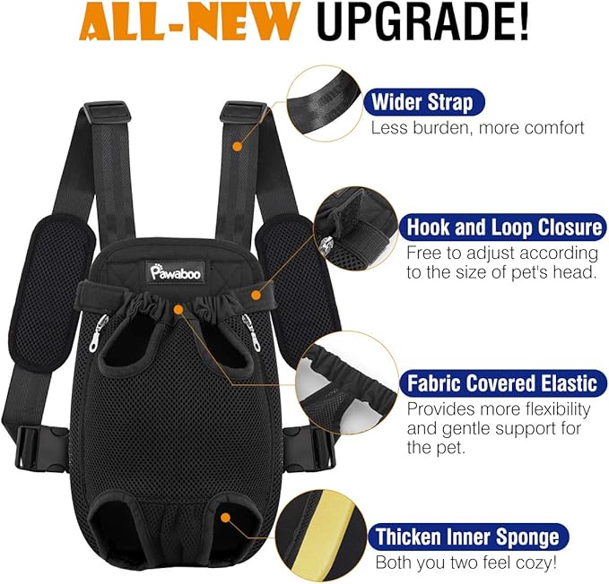 Pawaboo Pet Carrier Backpack, Pet Front Dog Cat Carrier Backpack, Legs Out - Image 4