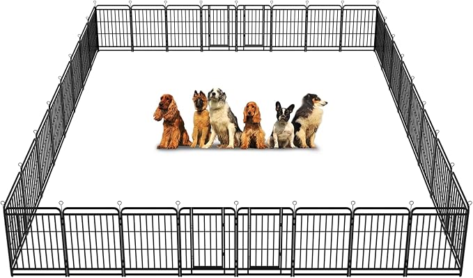 Heavy Duty Dog Playpen: 32 Steel Panels 40" Height, Square Steel Pipe by Committedtobetterpetlife