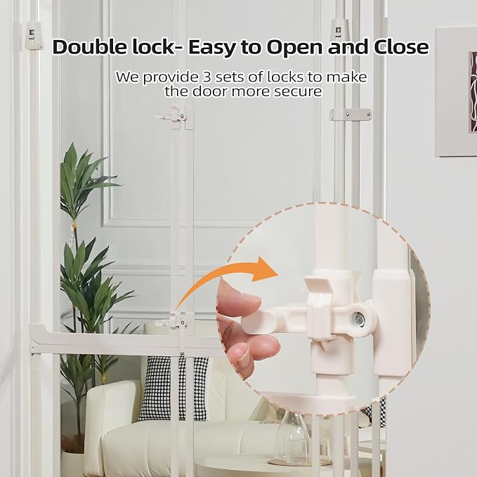 74.80-98.43'' Extra Tall Cat Gate, Adjustable 33.86 and 41.7" Wide, Transparent - Image 6