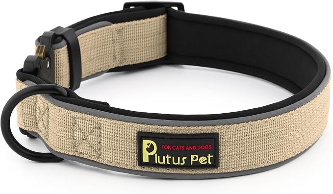 Plutus Pet Tactical Dog Collar, Reflective, Adjustable Heavy Duty Dog Collar by PLUTUSPET