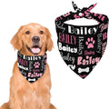 Personalized Dog Bandanas Custom Neckwear Name Button Anti-loosening Dog Scarf by Unknown