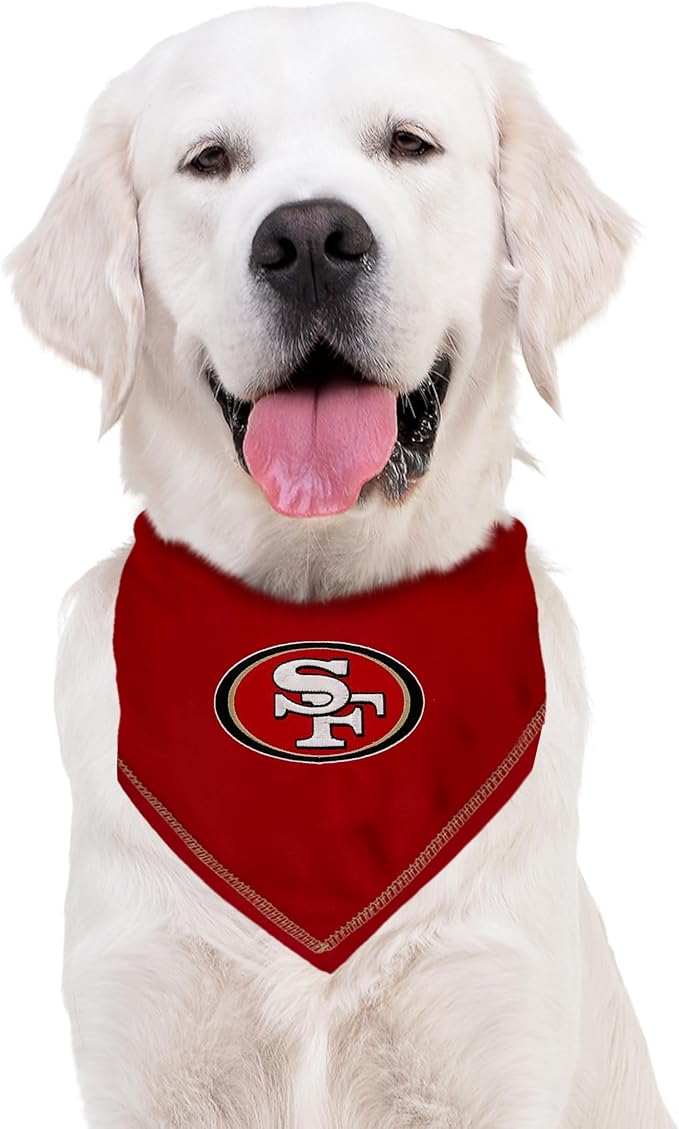 Pets First NFL SAN Francisco 49ERS TIE Bandana, Small/Medium. Dog Bandana Scarf - Image 5