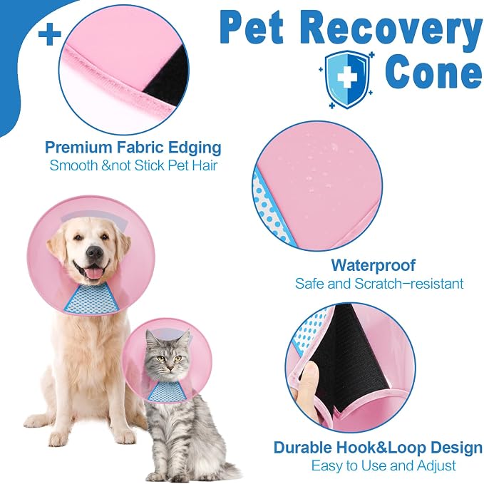 Supet Dog Cone Collar Adjustable After Surgery, Comfortable Pet Recovery Collar - Image 4