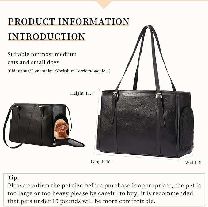 Fashion Dog Purse Pet Carrier Leather Bag - Image 2