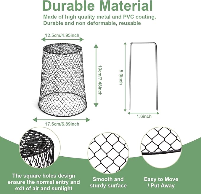 10 Pcs 6.8"×7.4" Seedling Plant Protectors from Animals, Chicken Wire Plant - Image 3