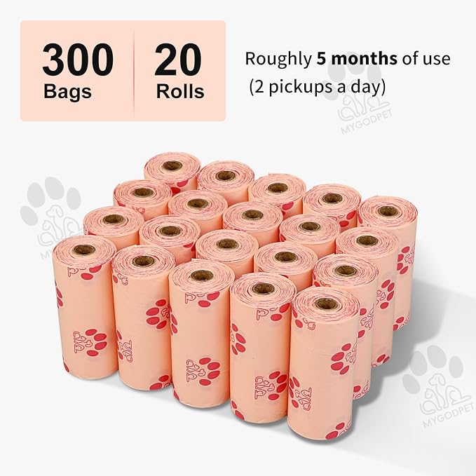 Dog Poop Bags Rolls 300 Count Biodegradable Poop Bags Refills - Image 7
