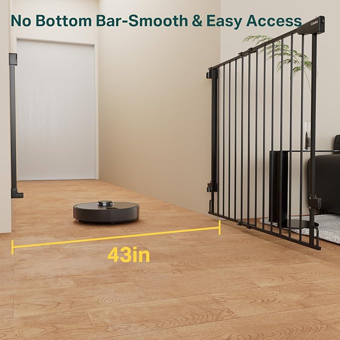 Cumbor 34" Extra Tall No Bottom Bar Baby Gate - Image 2