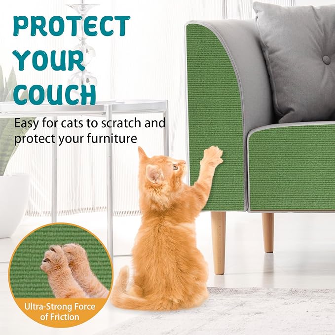 Climbing Cat Scratcher Mat Trimmable Cat Scratching Post Carpet 78.7’’x15.8’’ - Image 4