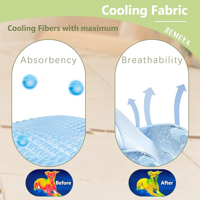 SOMOYA Dogs Cooling Mat Pet Cooling Pads Blanket Sleeping Kennel Mat, Washable - Image 2