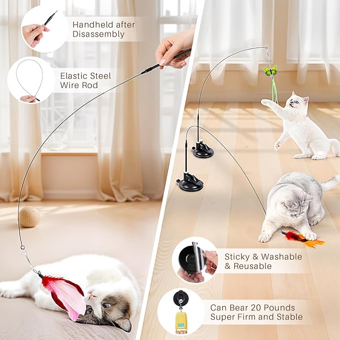HONGDDY Cat Toys for Indoor Cats, Hanging Door Kitten Wand - Image 4